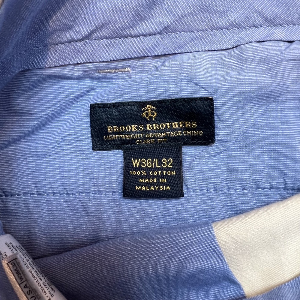 Brooks Brothers Mens Light Weight Advantage Chino Clark  Sand 36x32 - Picture 3 of 9